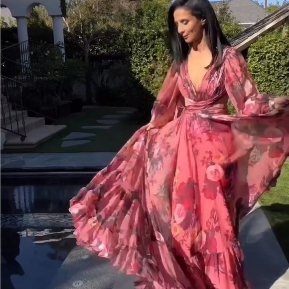 Mac Duggal 67946 Formal Boho Cut Out Maxi Gown Dress Prom Womens size 4 - Picture 4 of 15